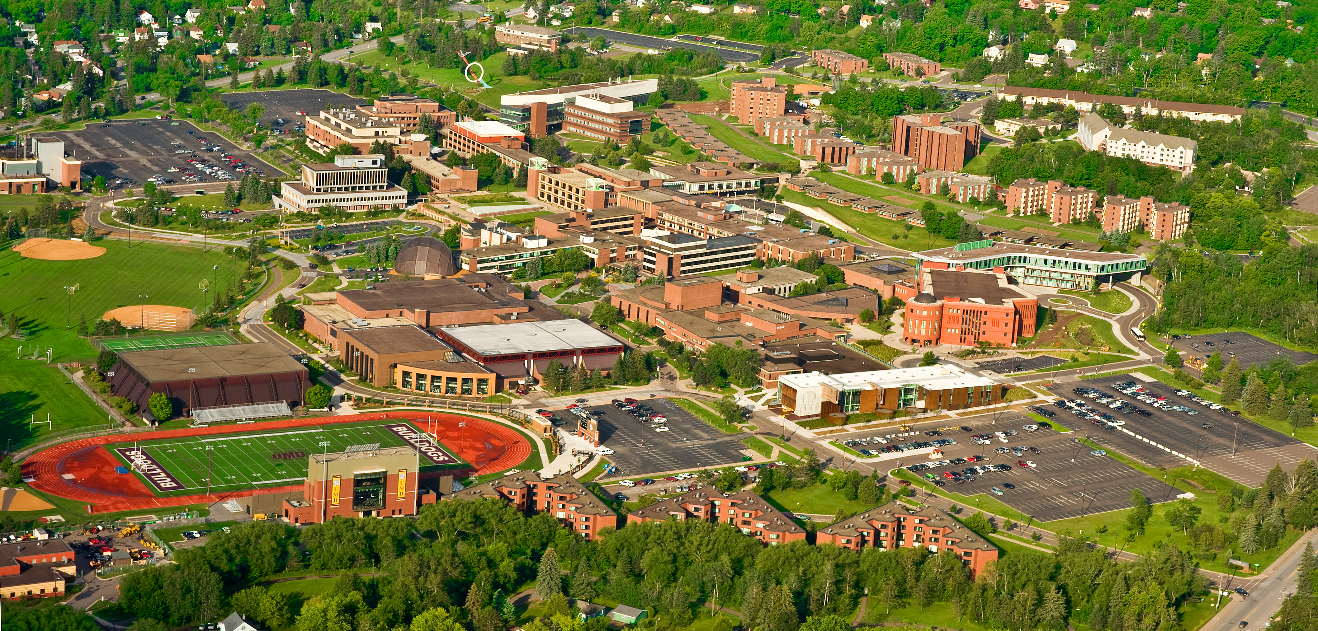 Aerial view of UMD campus